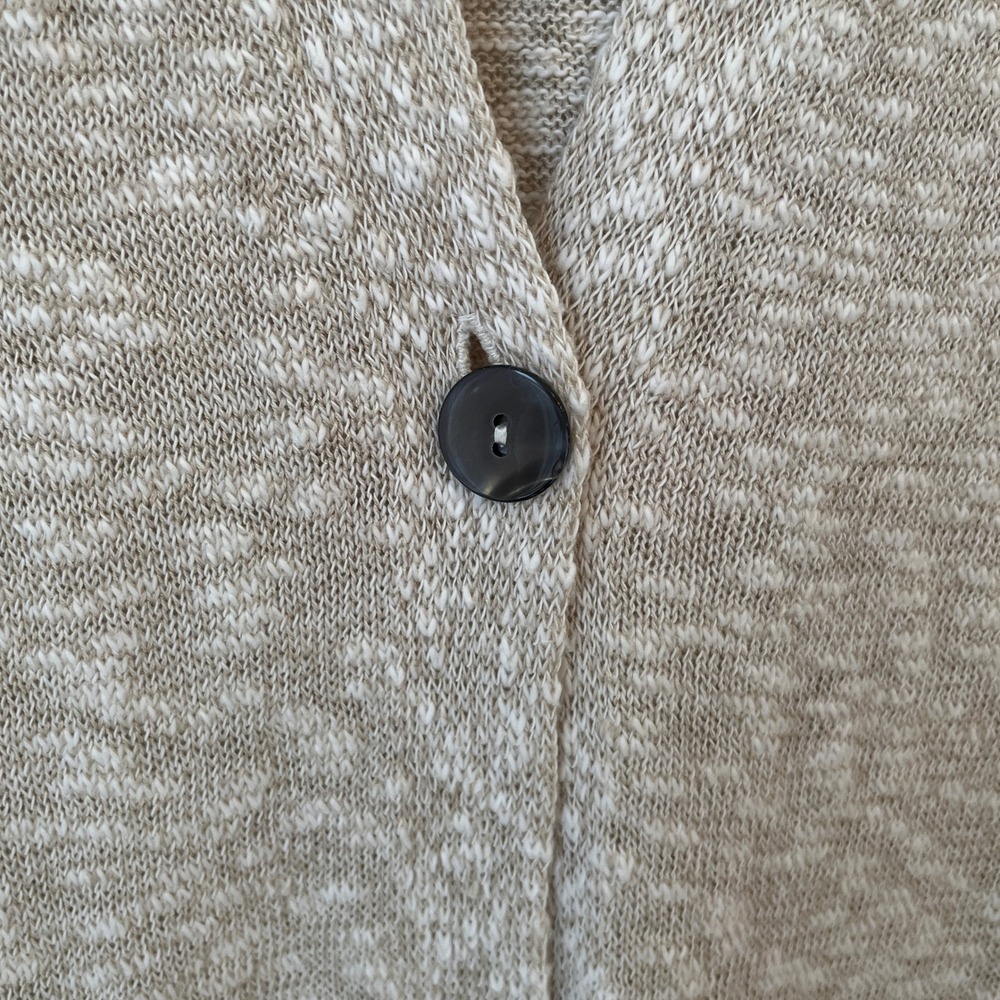 J Jill Purejill Long Cardigan Sweater Duster S One Button Oatmeal Marl Cotton - Picture 3 of 12